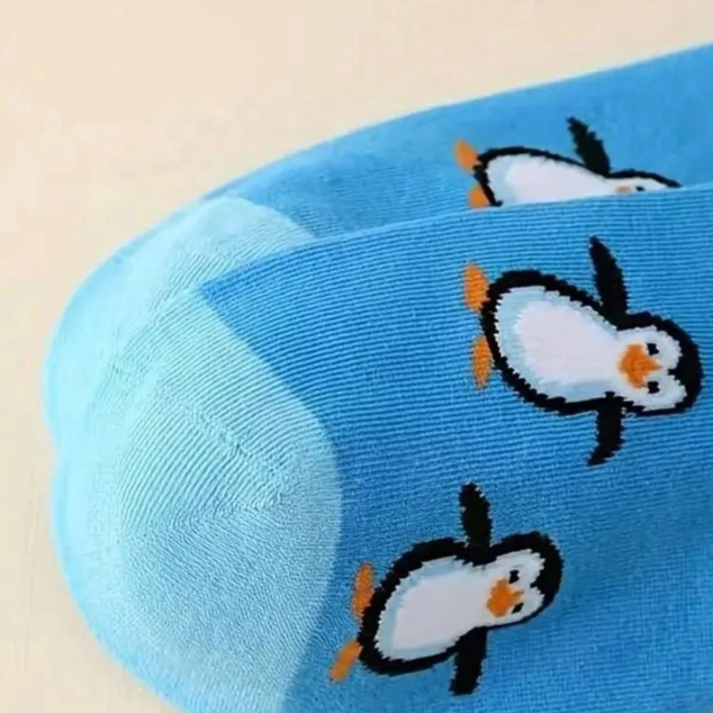 Blue Penguin Patterned Socks